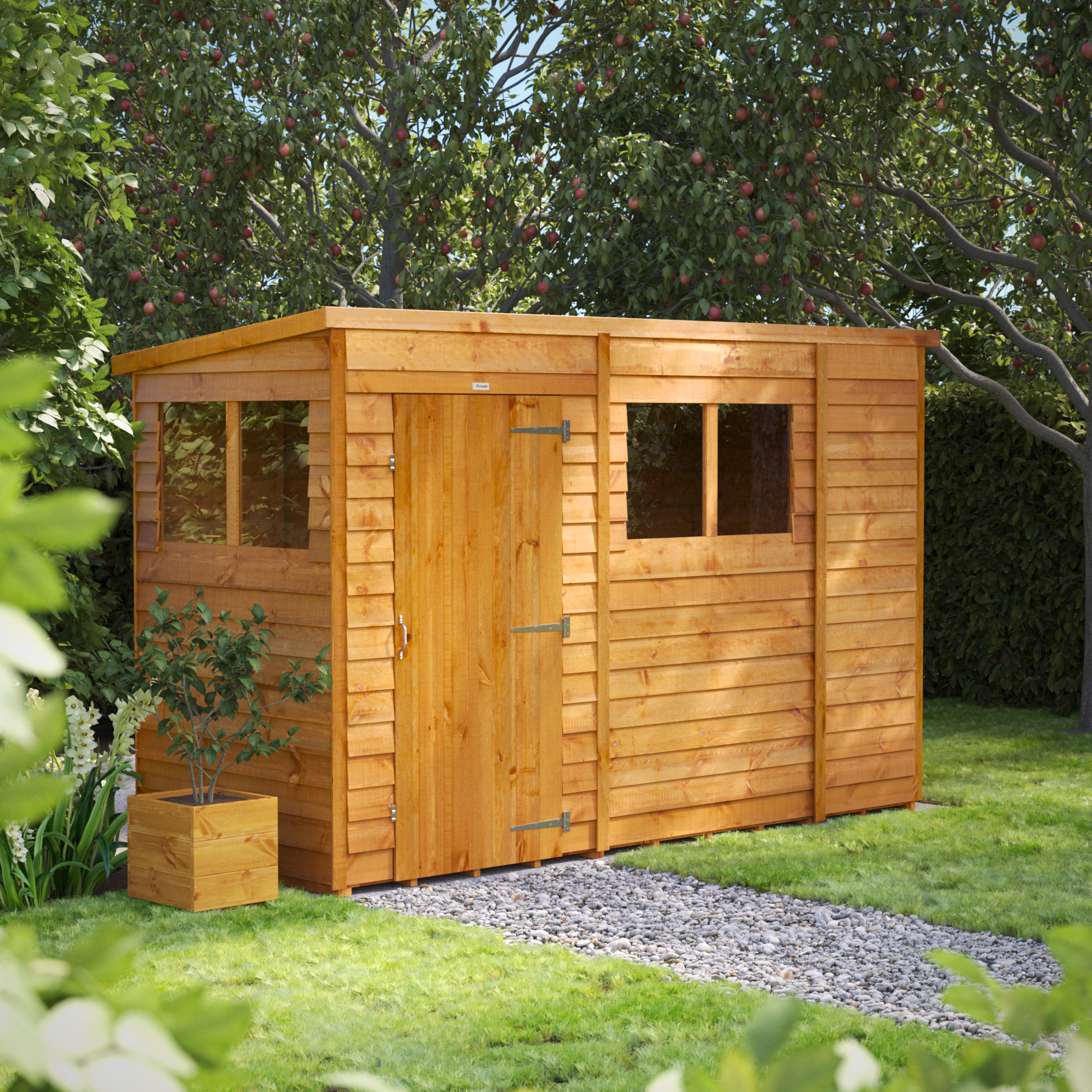 Image of Power Sheds 10 x 4ft Pent Overlap Dip Treated Shed