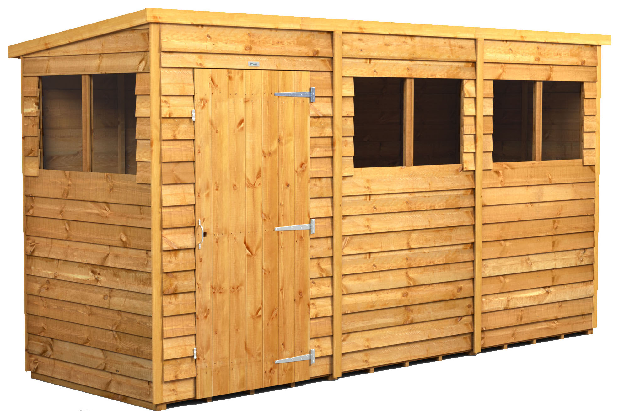 Power Sheds 12 x 4ft Pent Overlap Dip Treated Shed