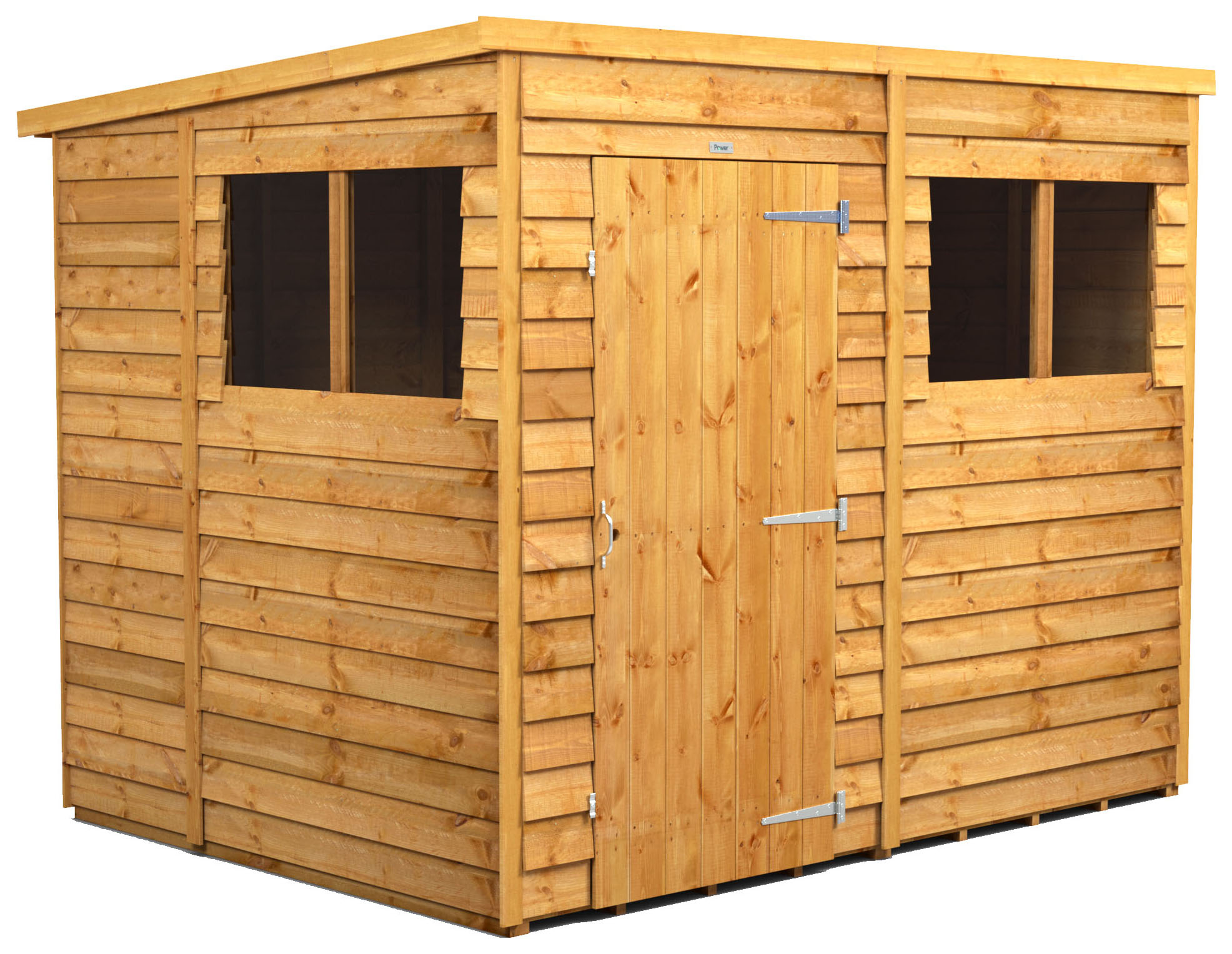 Powersheds Pent Overlap Dip Treated Shed - 8 x 6ft