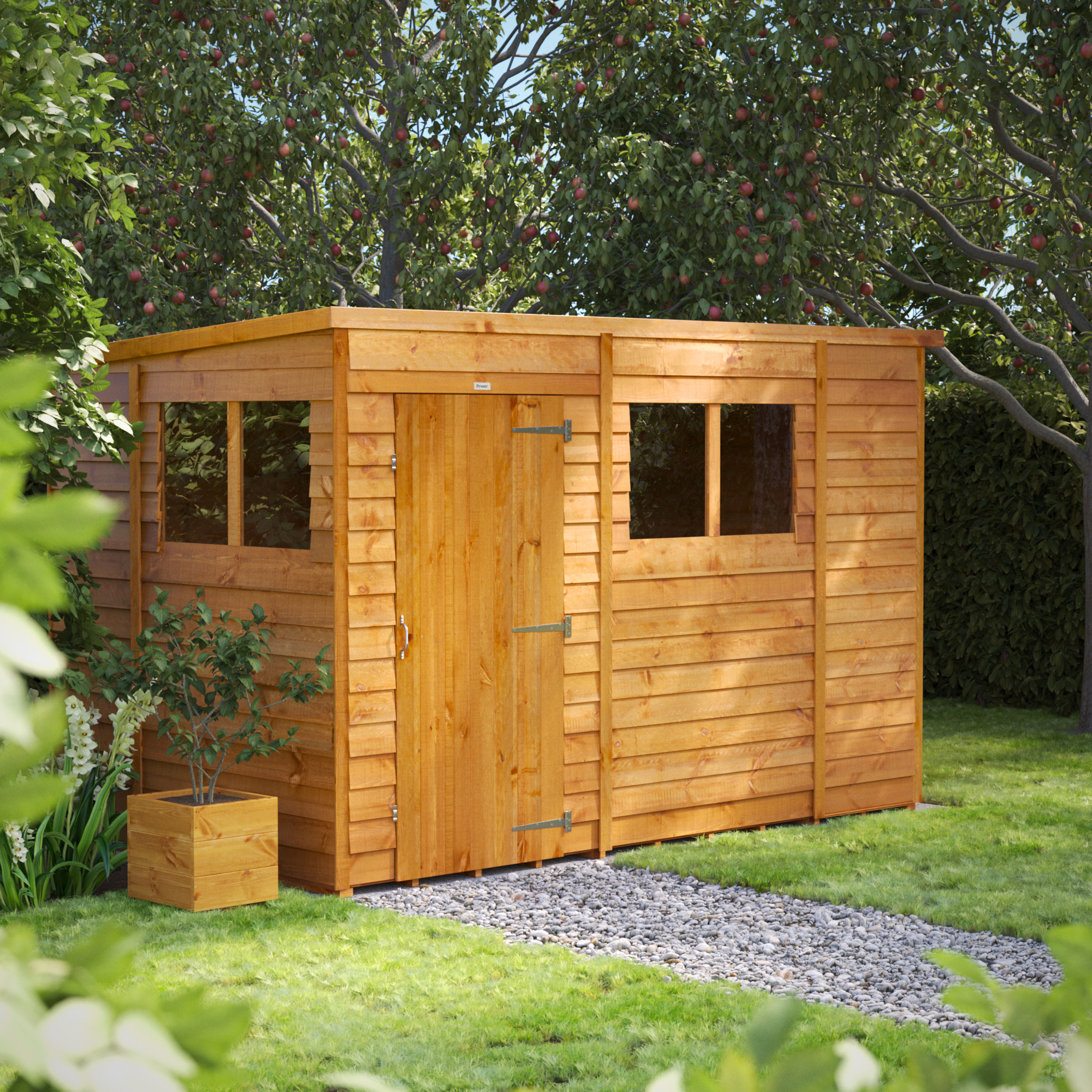 Image of Power Sheds 10 x 6ft Pent Overlap Dip Treated Shed