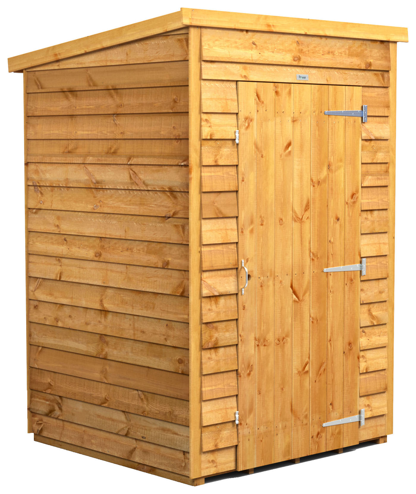 Power Sheds 4 x 4ft Pent Overlap Dip Treated Windowless Shed