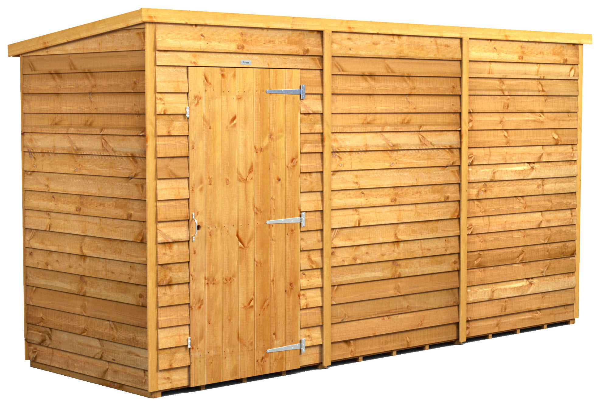 Power Sheds 12 x 4ft Pent Overlap Dip Treated Windowless Shed