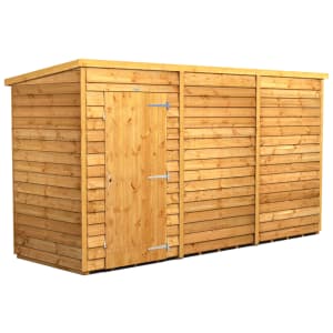 Power Sheds 12 x 4ft Pent Overlap Dip Treated Windowless Shed