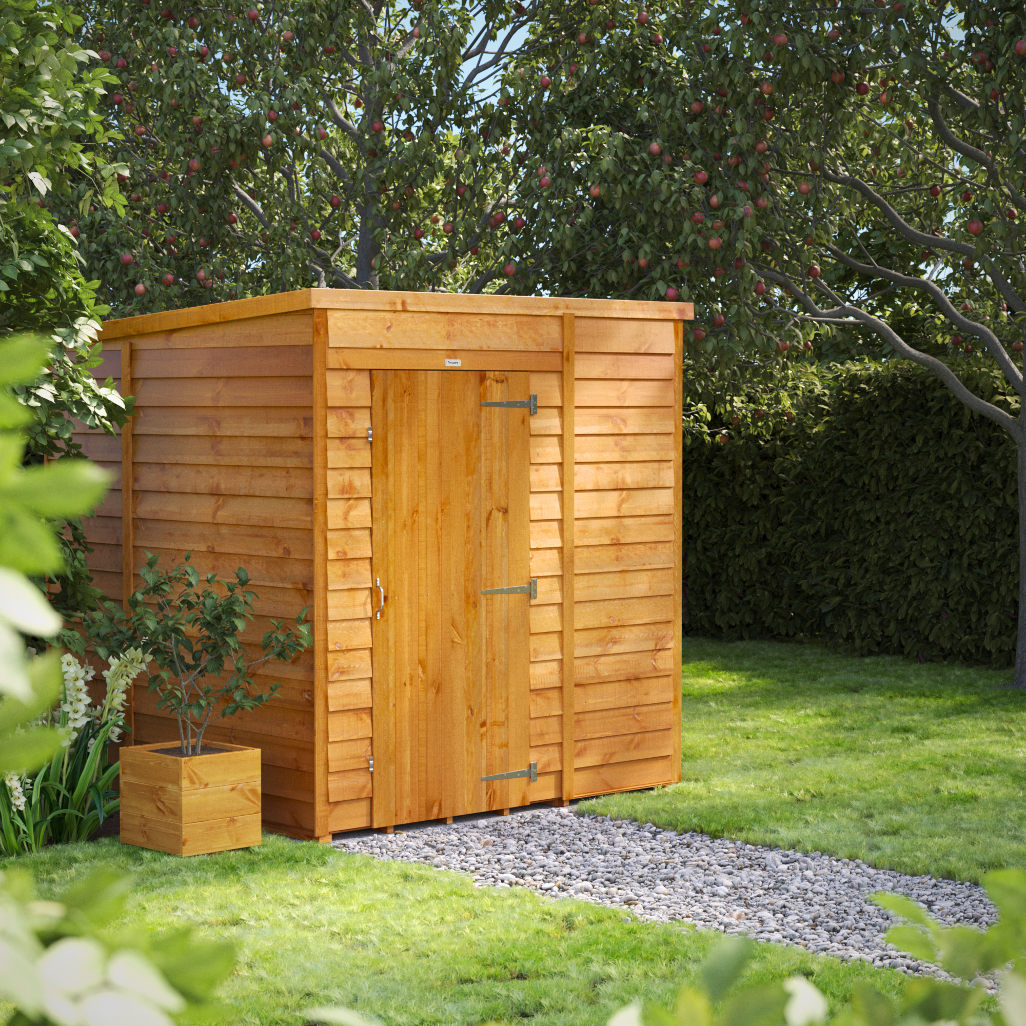 Powersheds Pent Overlap Dip Treated Windowless Shed - 6 x 6ft