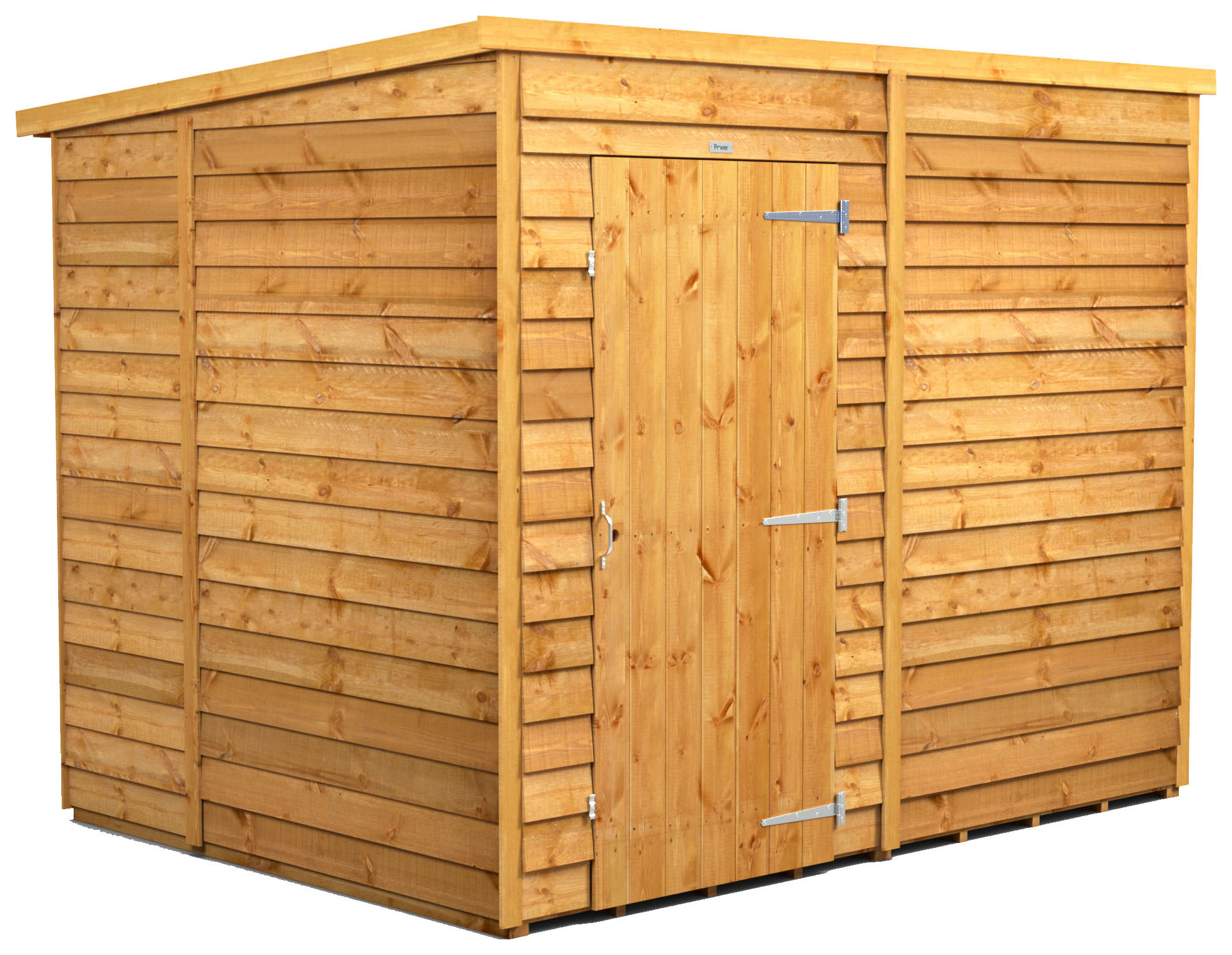 Powersheds Pent Overlap Dip Treated Windowless Shed - 8 x 6ft