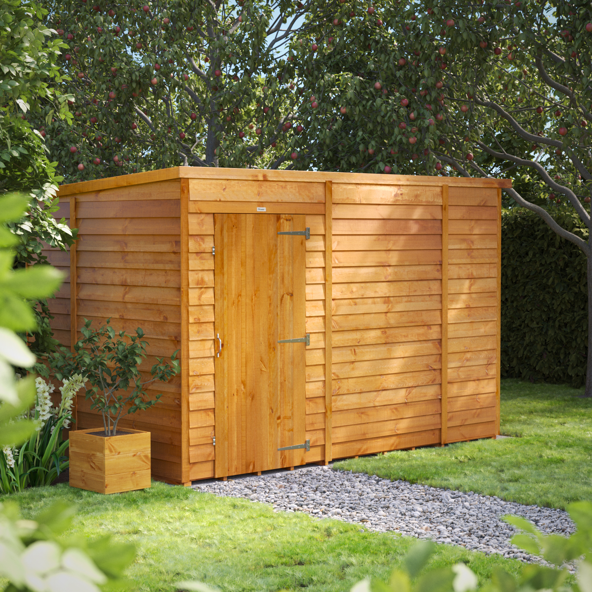 Image of Power Sheds 10 x 6ft Pent Overlap Dip Treated Windowless Shed