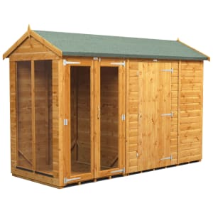 Image of Power Sheds 10 x 4ft Apex Shiplap Dip Treated Summerhouse - Including 6ft Side Store