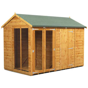 Image of Power Sheds 10 x 6ft Apex Shiplap Dip Treated Summerhouse - Including 6ft Side Store
