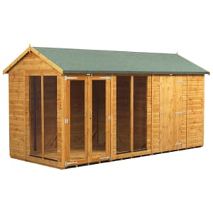 Image of Power Sheds 14 x 6ft Apex Shiplap Dip Treated Summerhouse - Including 6ft Side Store
