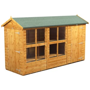 Power Sheds 12 x 4ft Apex Shiplap Dip Treated Potting Shed - Including Side Store