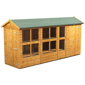 Image of Power Sheds 14 x 4ft Apex Shiplap Dip Treated Potting Shed - Including 4ft Side Store