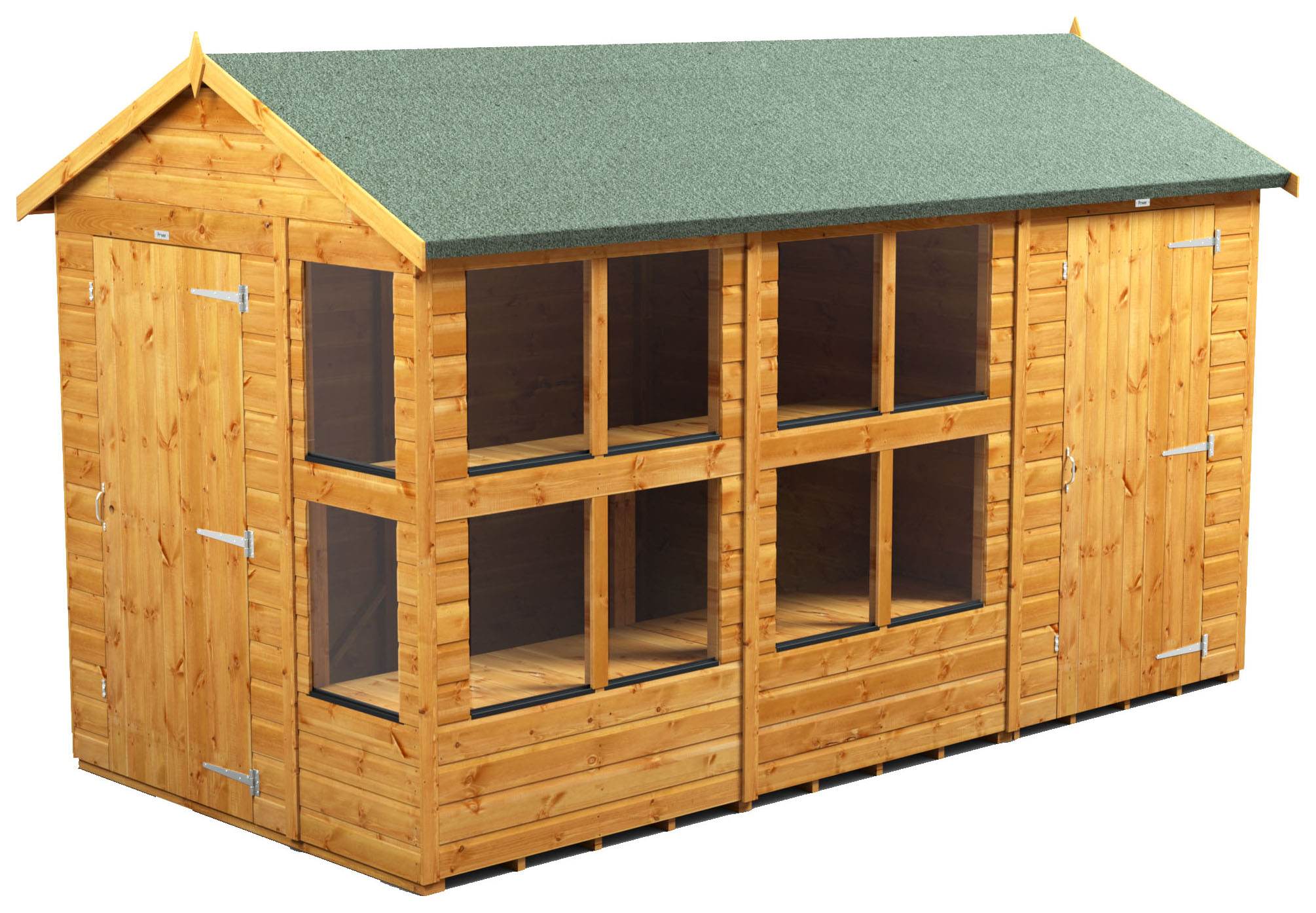 Power Sheds 12 x 6ft Apex Shiplap Dip Treated Potting Shed - Including 4ft Side Store