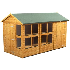 Power Sheds 12 x 6ft Apex Shiplap Dip Treated Potting Shed - Including Side Store