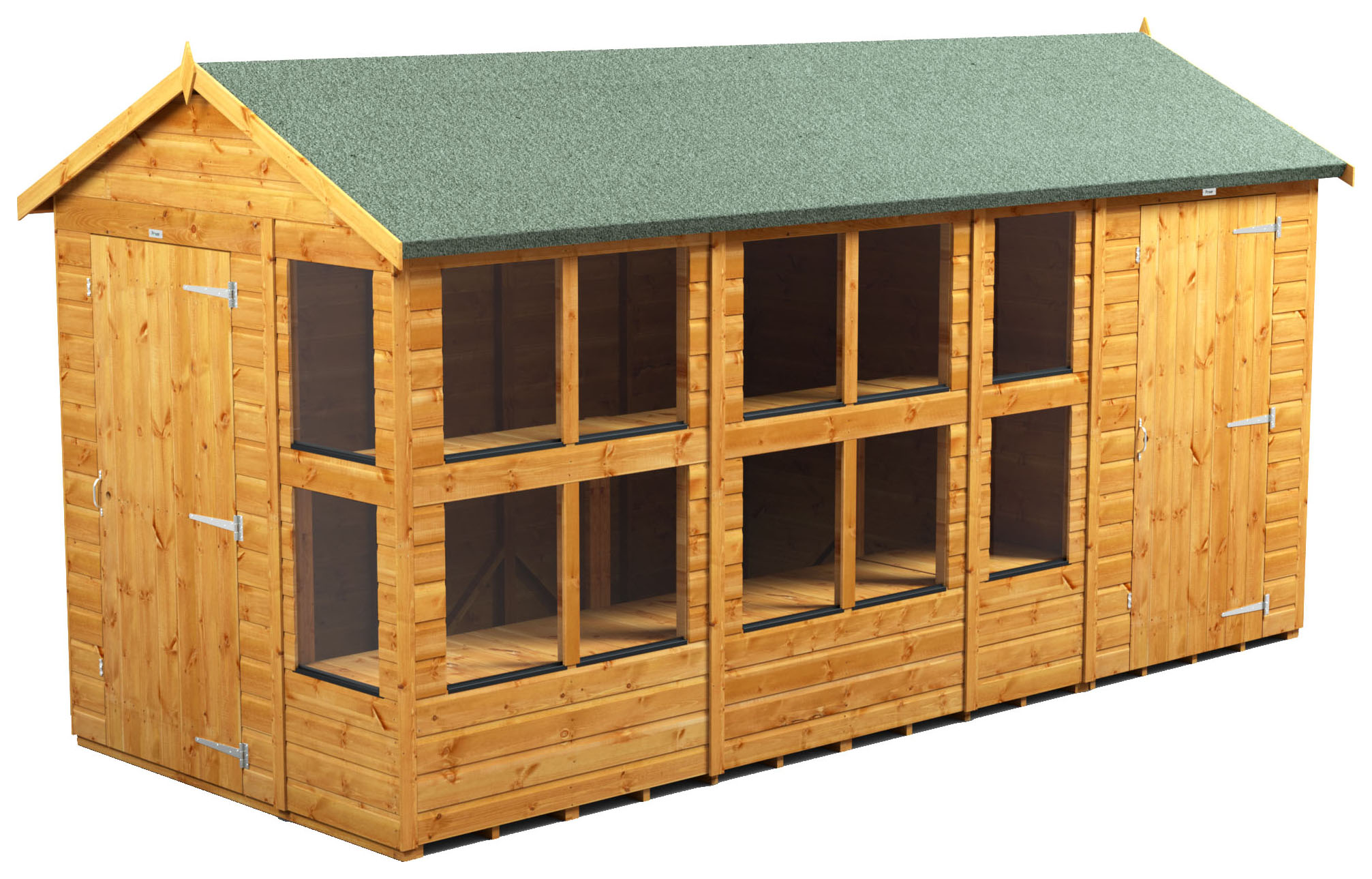 Power Sheds 14 x 6ft Apex Shiplap Dip Treated Potting Shed - Including 4ft Side Store