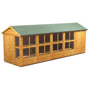 Power Sheds 20 x 6ft Apex Shiplap Dip Treated Potting Shed - Including Side Store