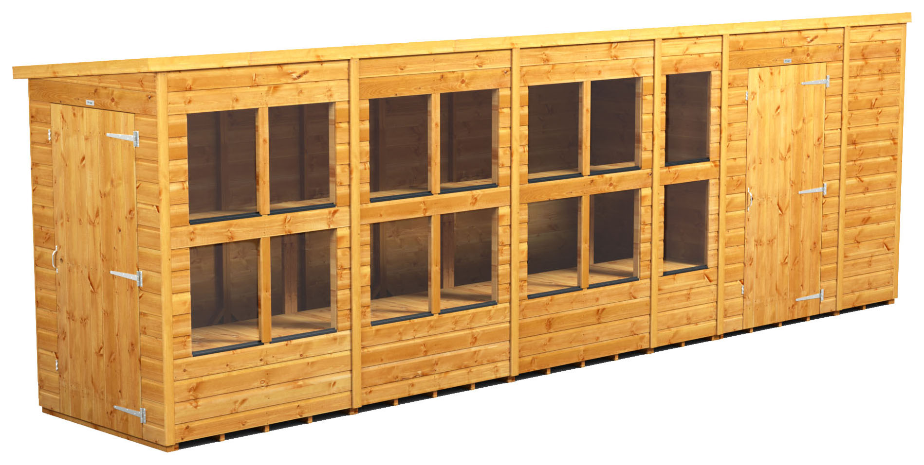 Power Sheds 20 x 4ft Pent Shiplap Dip Treated Potting Shed - Including 6ft Side Store