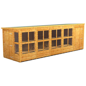 Power Sheds 20 x 6ft Pent Shiplap Dip Treated Potting Shed - Including Side Store