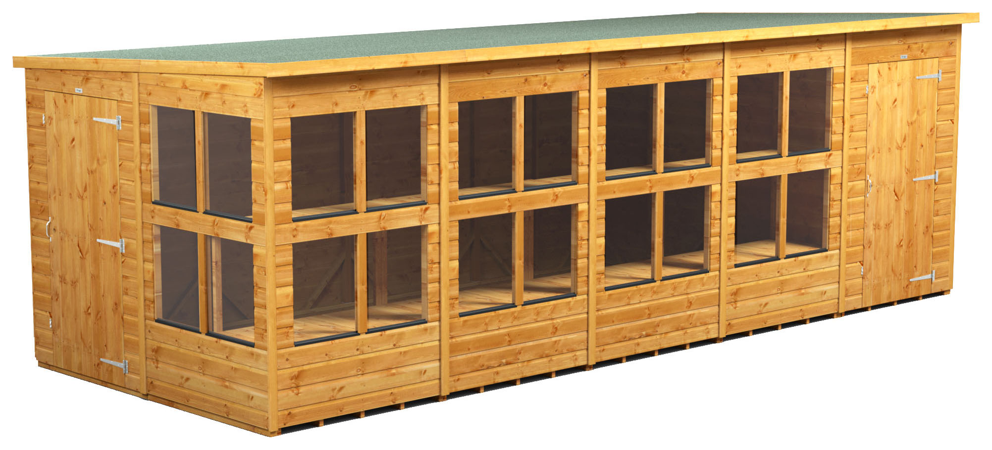 Power Sheds 20 x 8ft Pent Shiplap Dip Treated Potting Shed - Including Side Store