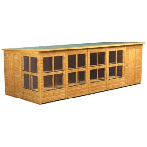 Image of Power Sheds 20 x 8ft Pent Shiplap Dip Treated Potting Shed - Including 4ft Side Store