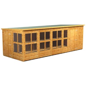 Image of Power Sheds 20 x 8ft Pent Shiplap Dip Treated Potting Shed - Including 6ft Side Store