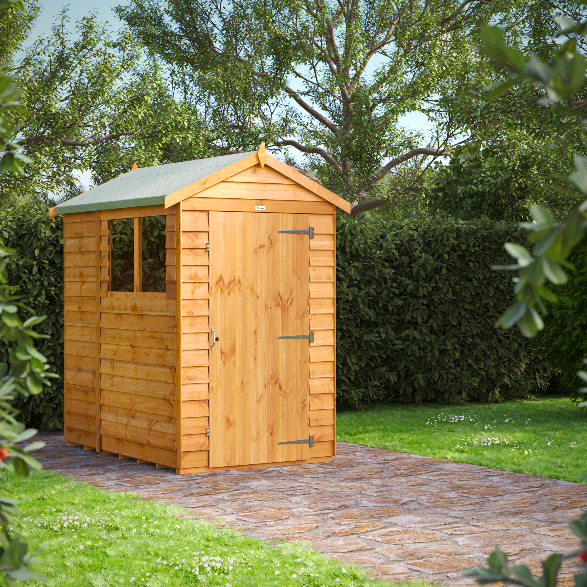 Powersheds Apex Overlap Dip Treated Shed - 6 x 4ft