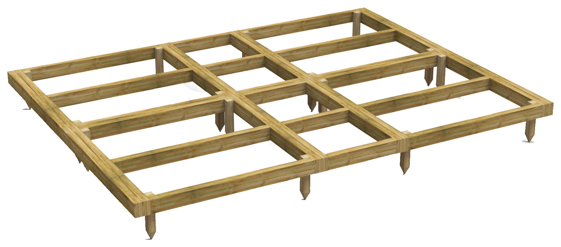 Powersheds Pressure Treated Garden Building Base Kit - 10 x 8ft