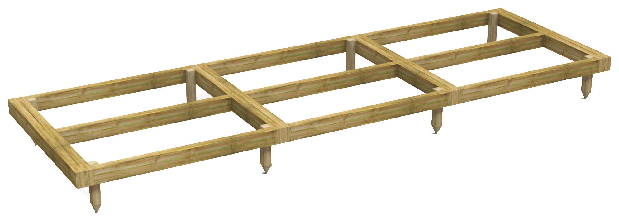 Image of Power Sheds 12 x 4ft Pressure Treated Garden Building Base Kit