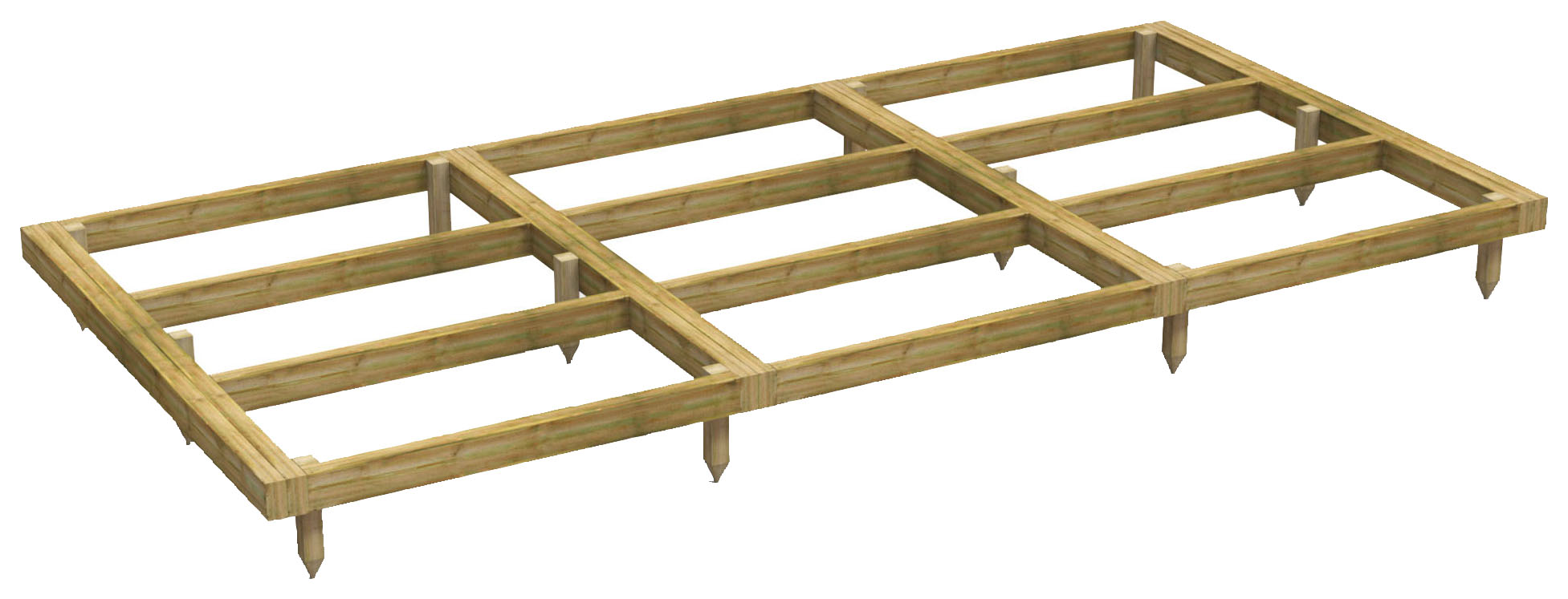 Power Sheds 12 x 6ft Pressure Treated Garden Building Base Kit