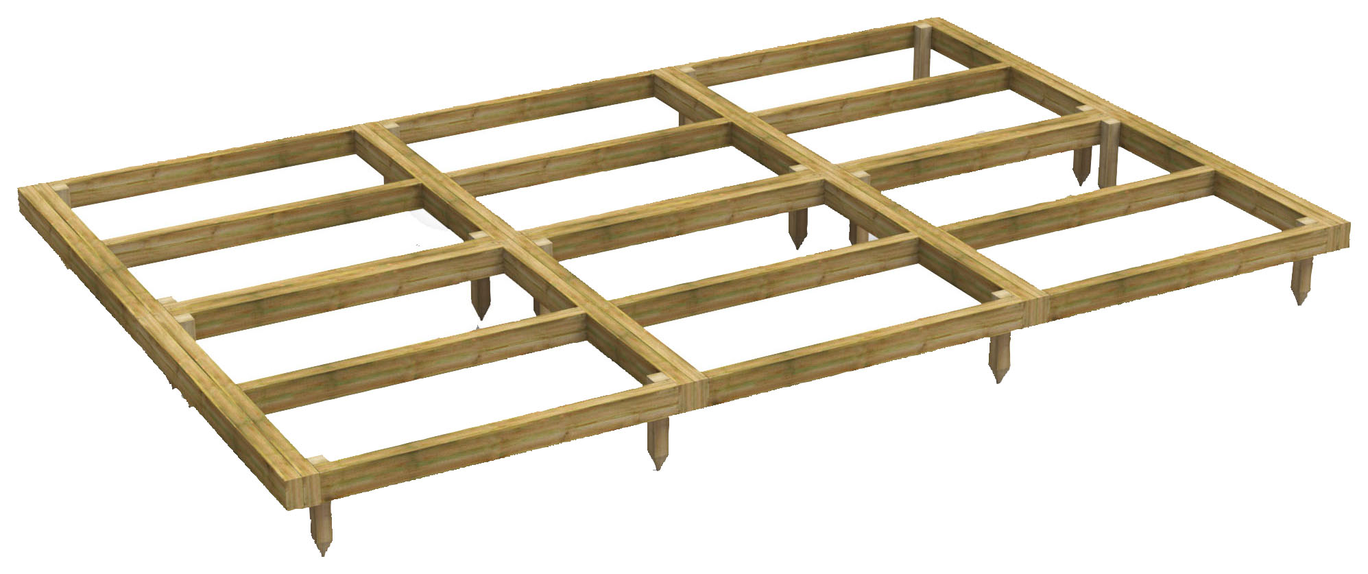 Image of Power Sheds 12 x 8ft Pressure Treated Garden Building Base Kit
