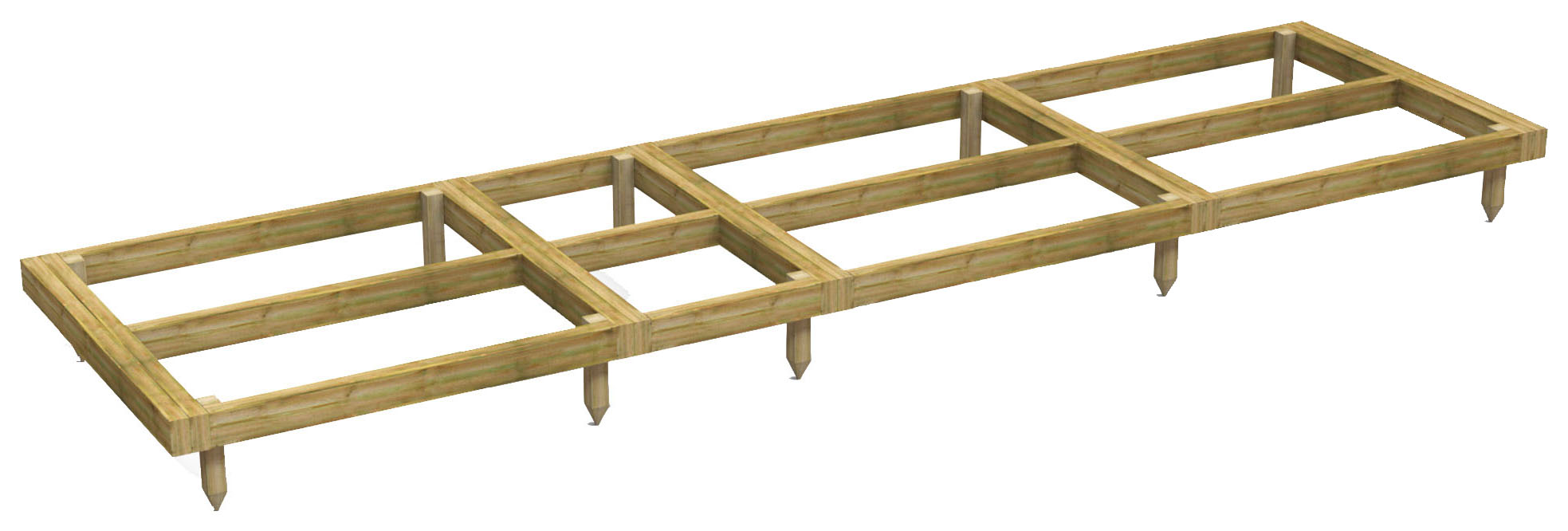Power Sheds Pressure Treated Garden Building Base Kit - 14 x 4ft