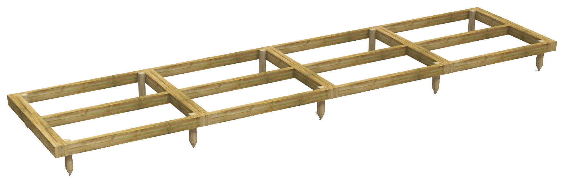 Powersheds Pressure Treated Garden Building Base Kit - 16 x 4ft-4679 