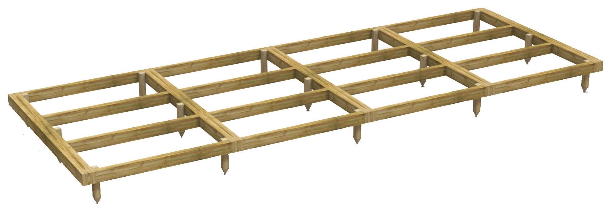 Power Sheds 16 x 6ft Pressure Treated Garden Building Base Kit