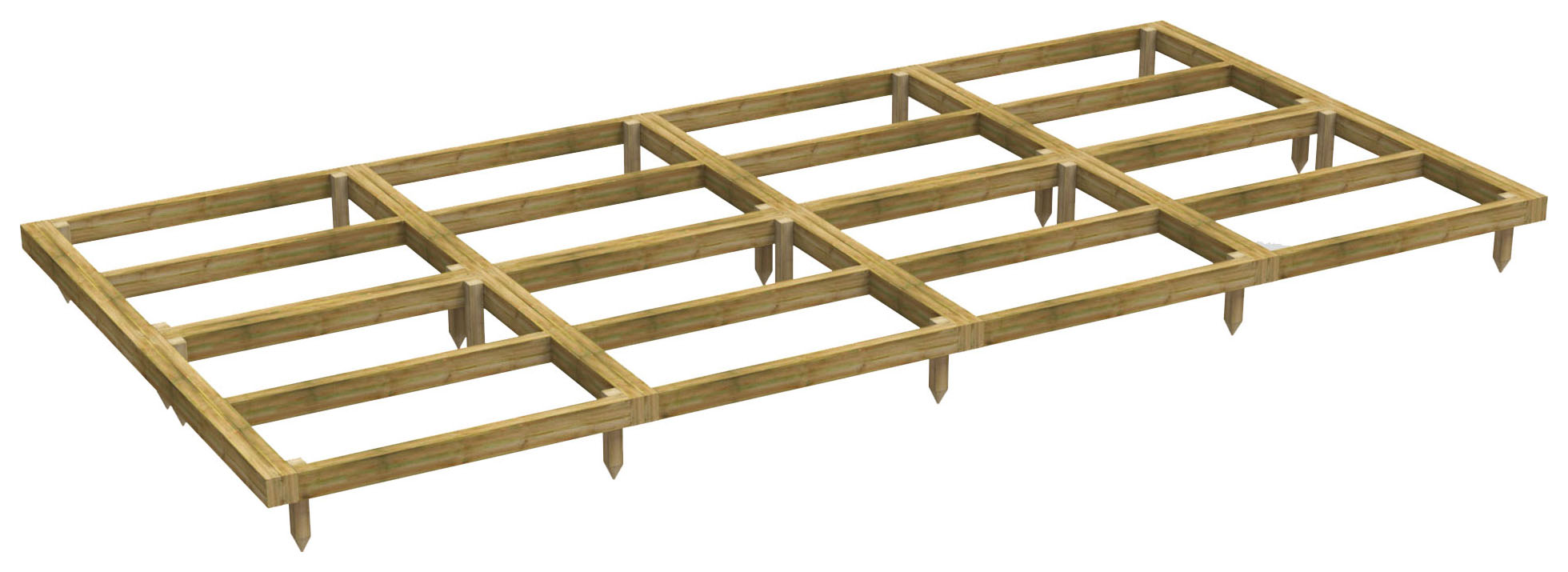 Power Sheds 16 x 8ft Pressure Treated Garden Building Base Kit