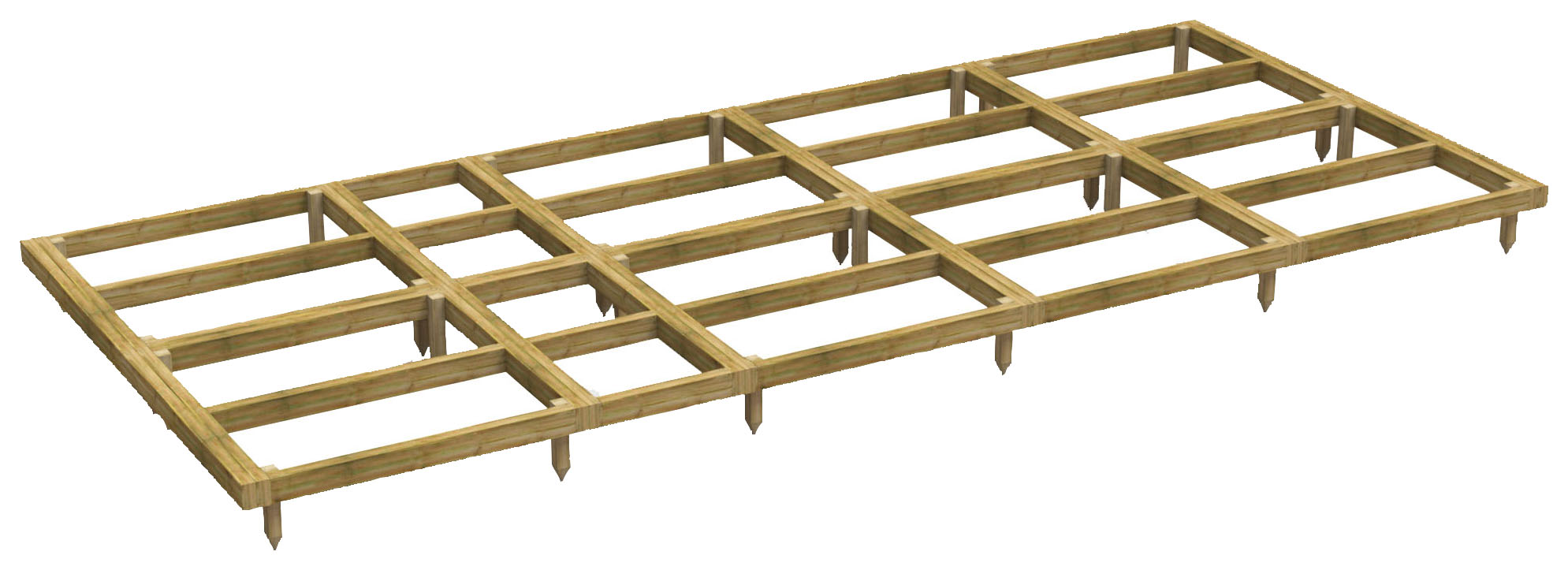 Power Sheds 18 x 8ft Pressure Treated Garden Building Base Kit