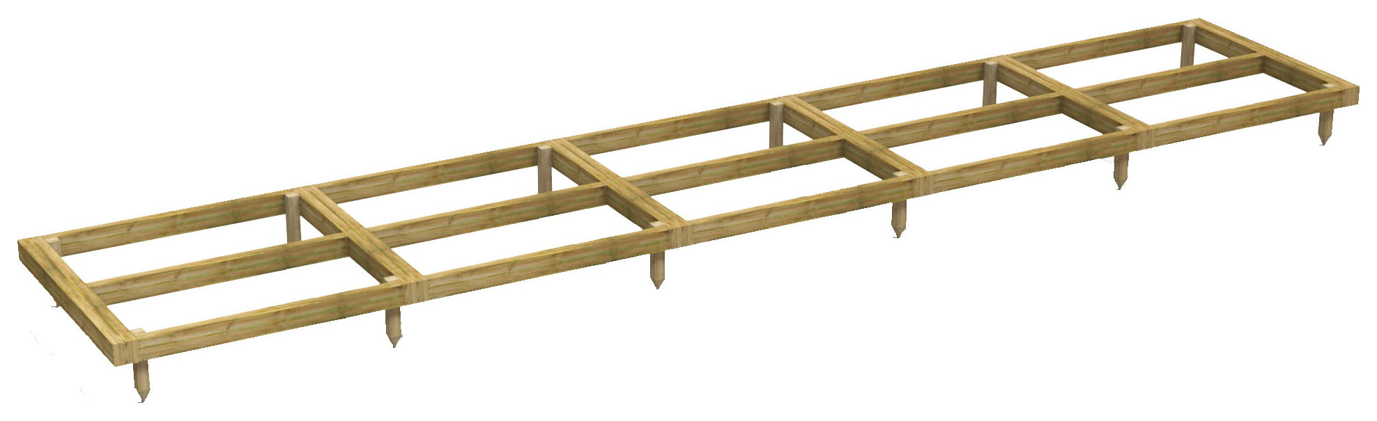 Power Sheds 20 x 4ft Pressure Treated Garden Building Base Kit