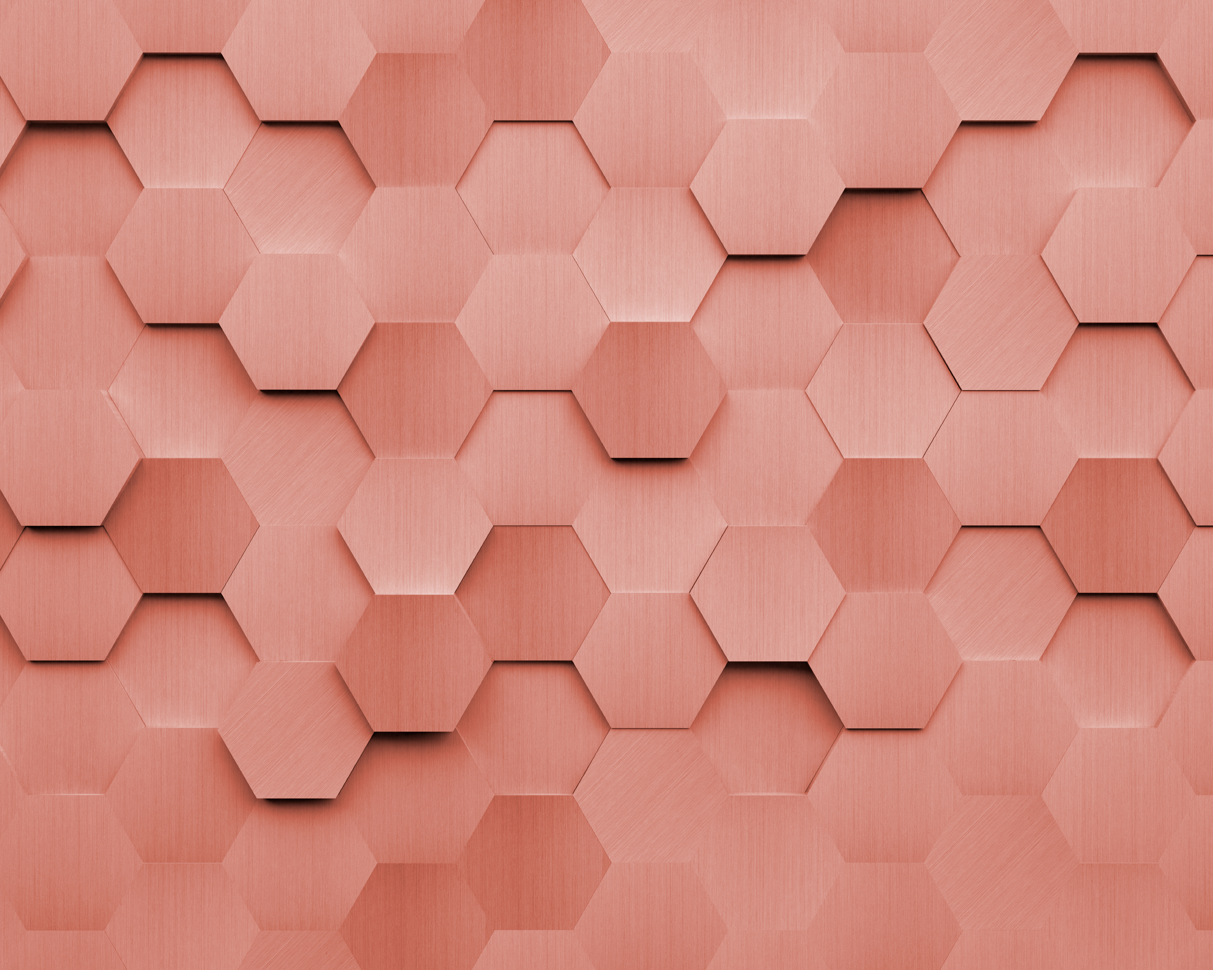 Image of Origin Murals Metal Hexagons Rust Wall Mural - 3 x 2.4m