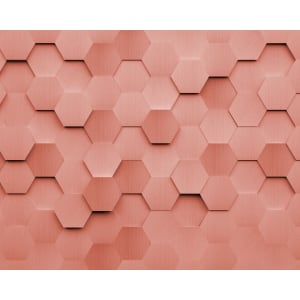 Image of Origin Murals Metal Hexagons Rust Wall Mural - 3 x 2.4m