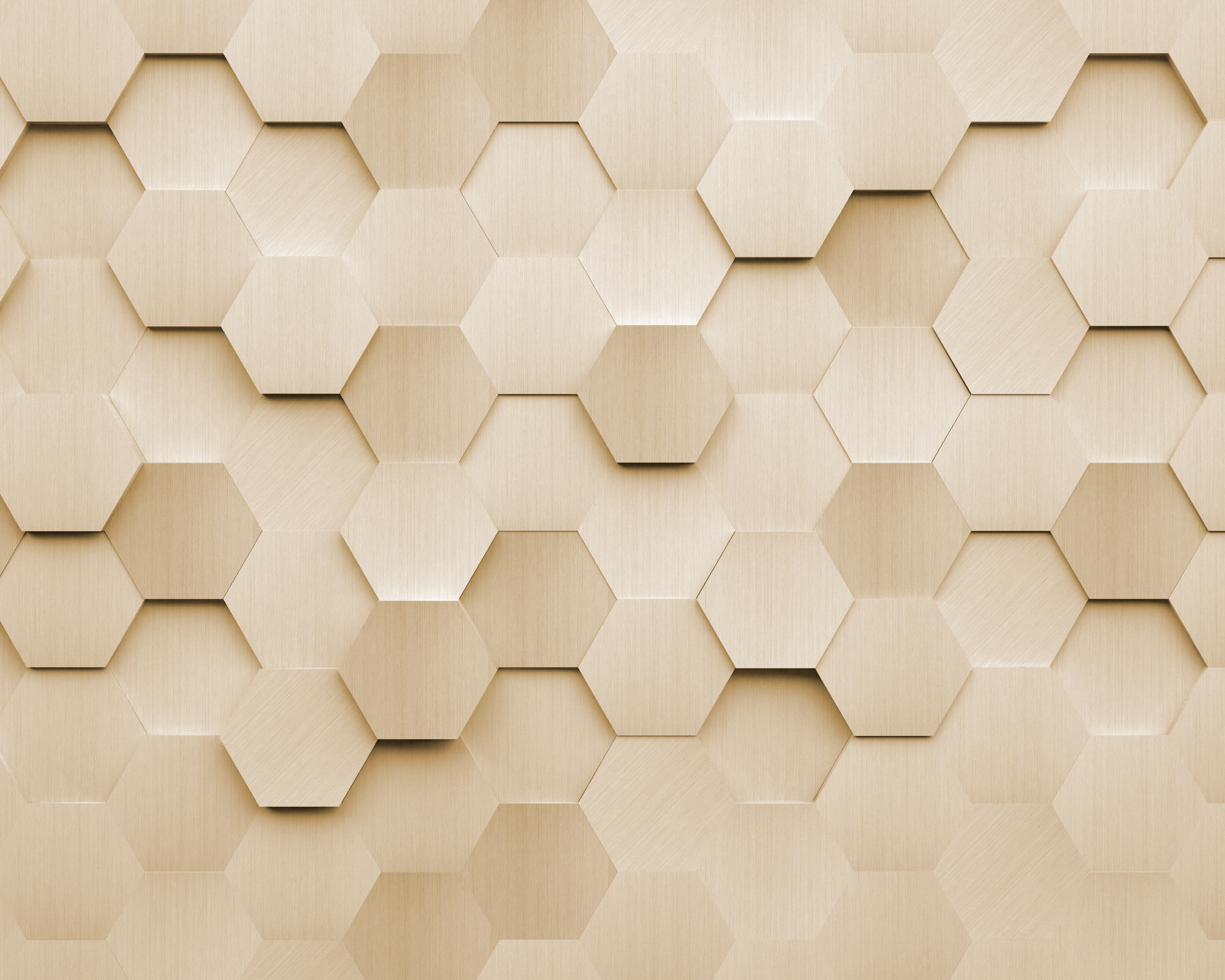 Image of Origin Murals Metal Hexagons Gold Wall Mural - 3 x 2.4m