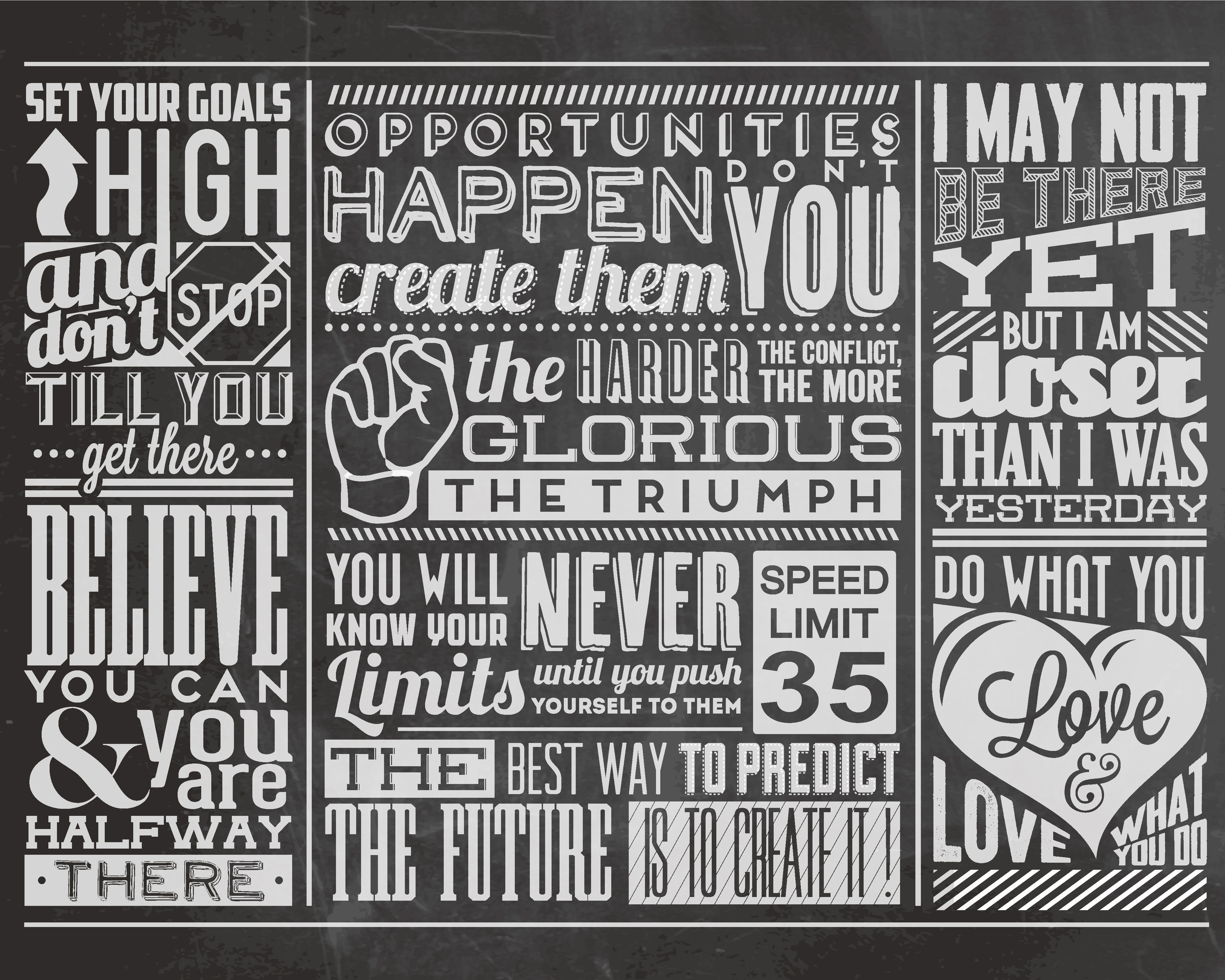 Origin Murals Chalk Quotes Blackboard Wall Mural - 3 x 2.4m