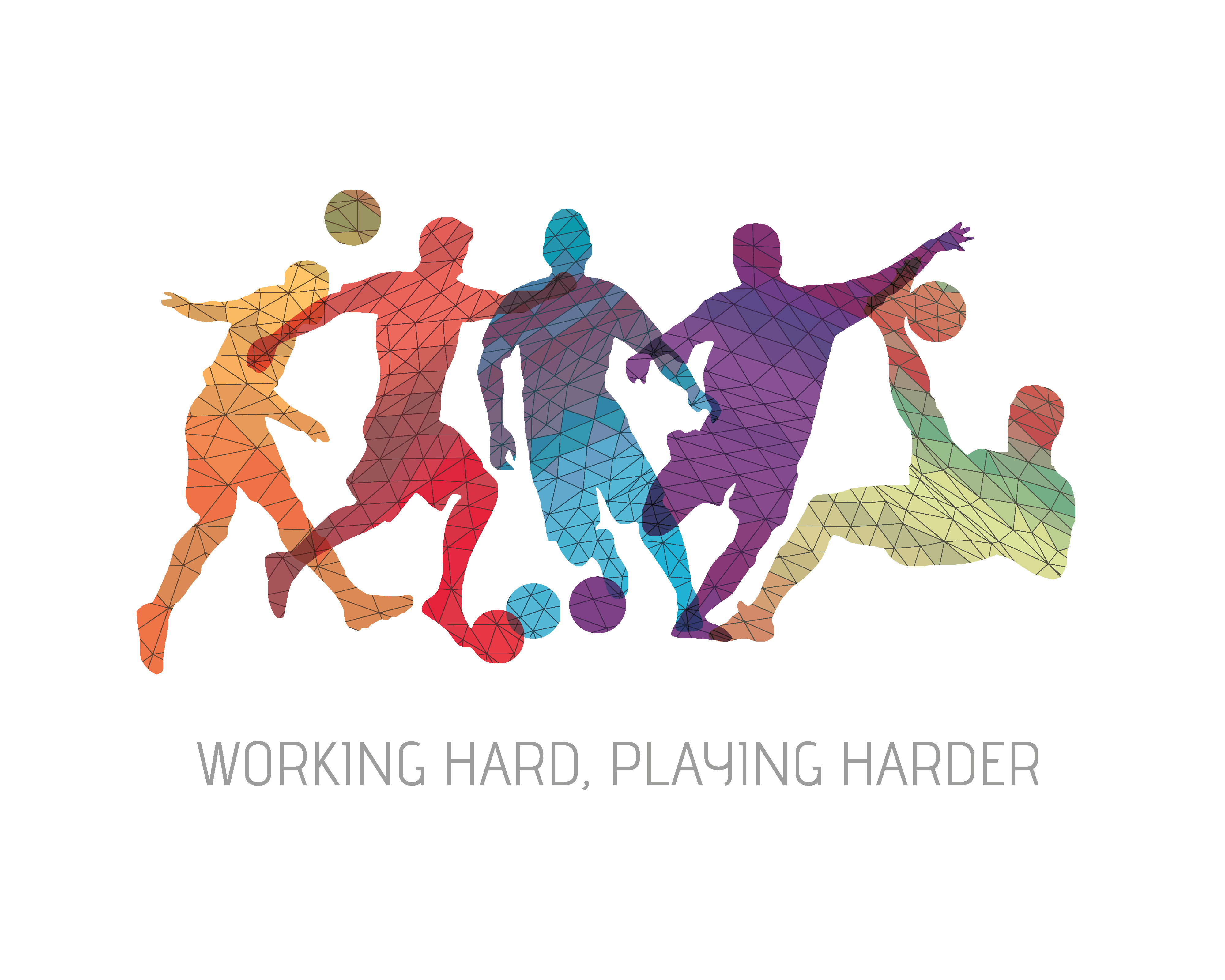 Image of Origin Murals Geo Footballers Multi Wall Mural - 3 x 2.4m