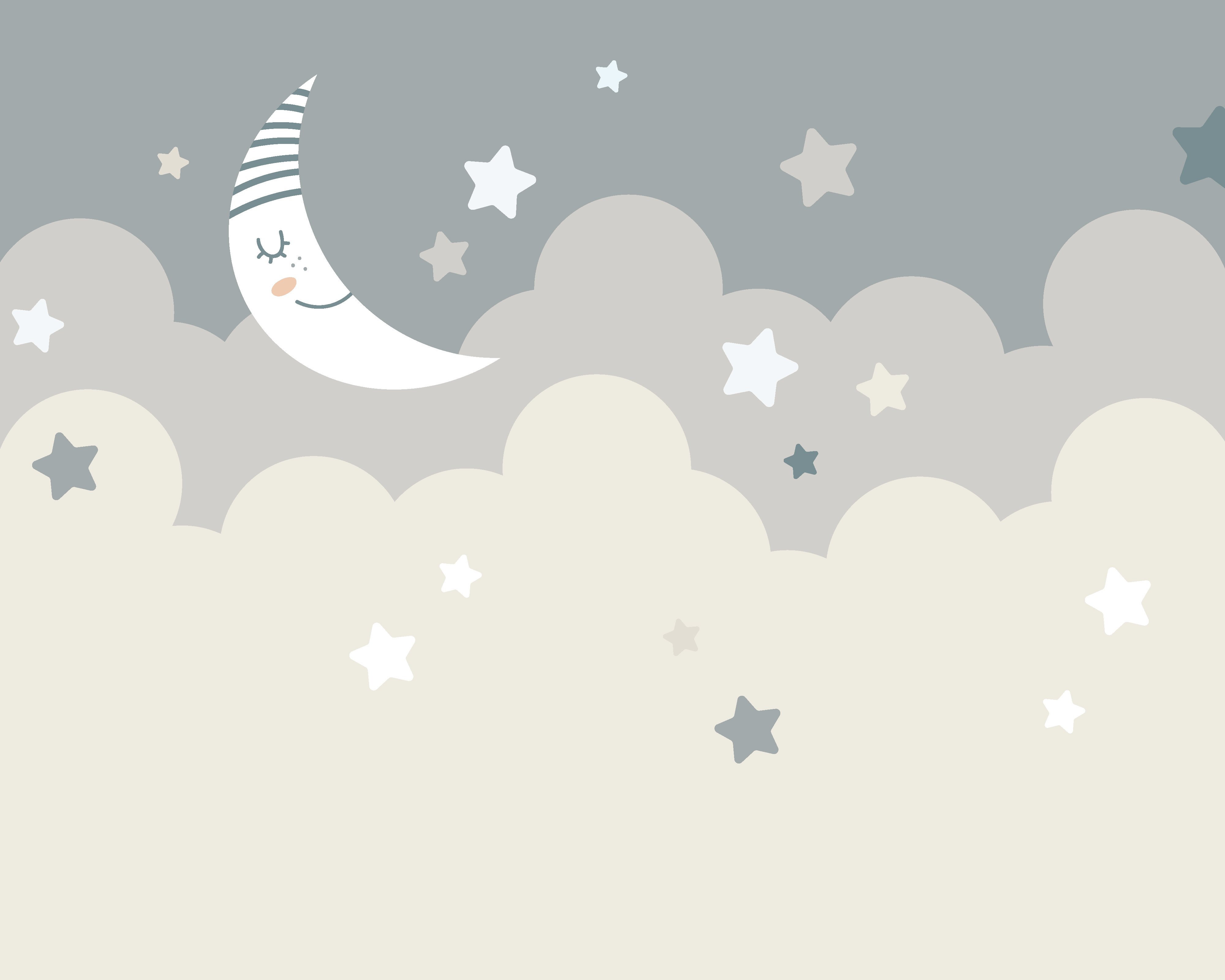 Origin Murals Nighttime Children's Sky Dove Grey Wall Mural - 3 x 2.4m