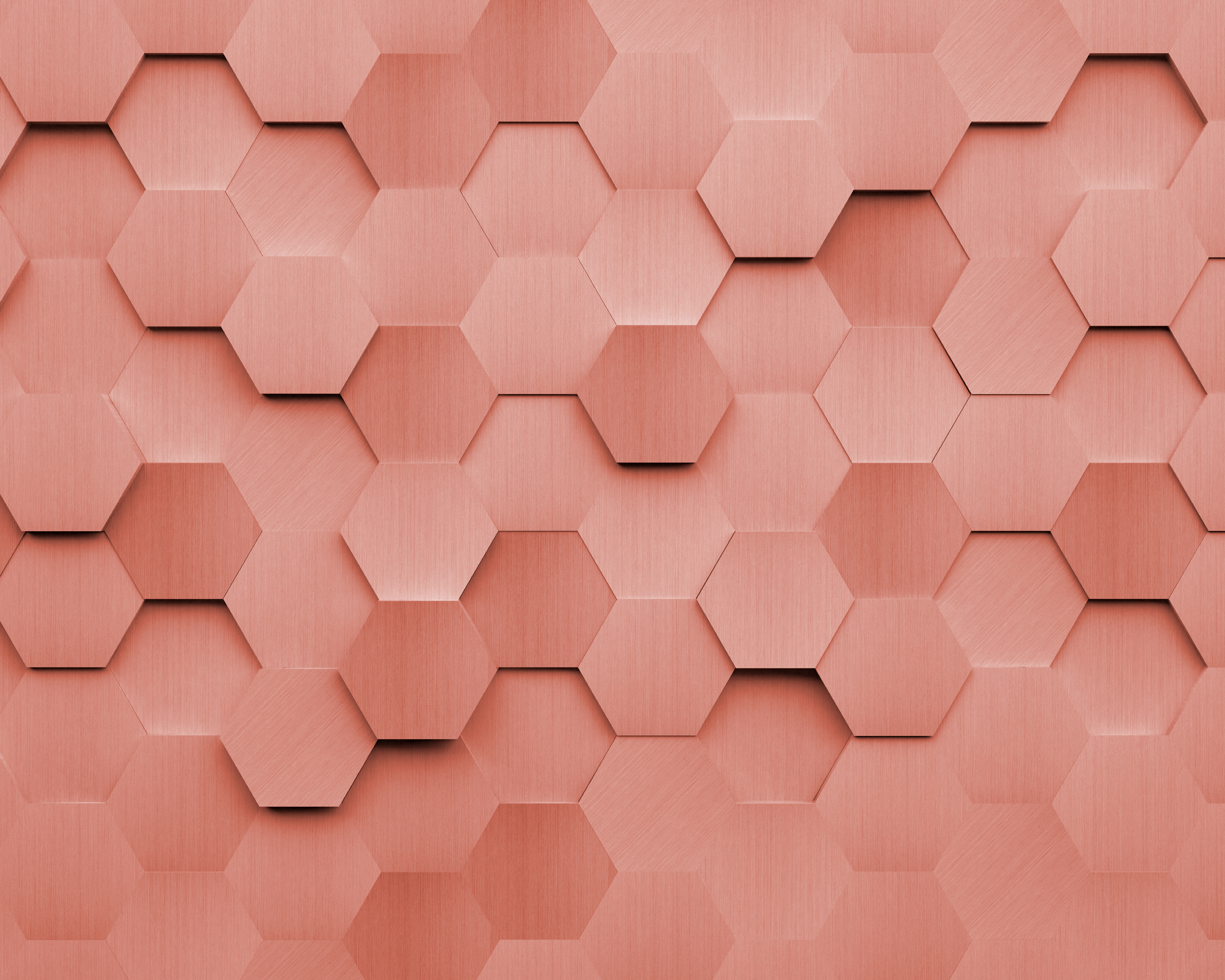 Image of Origin Murals Metal Hexagons Rust Wall Mural - 3.5 x 2.8m