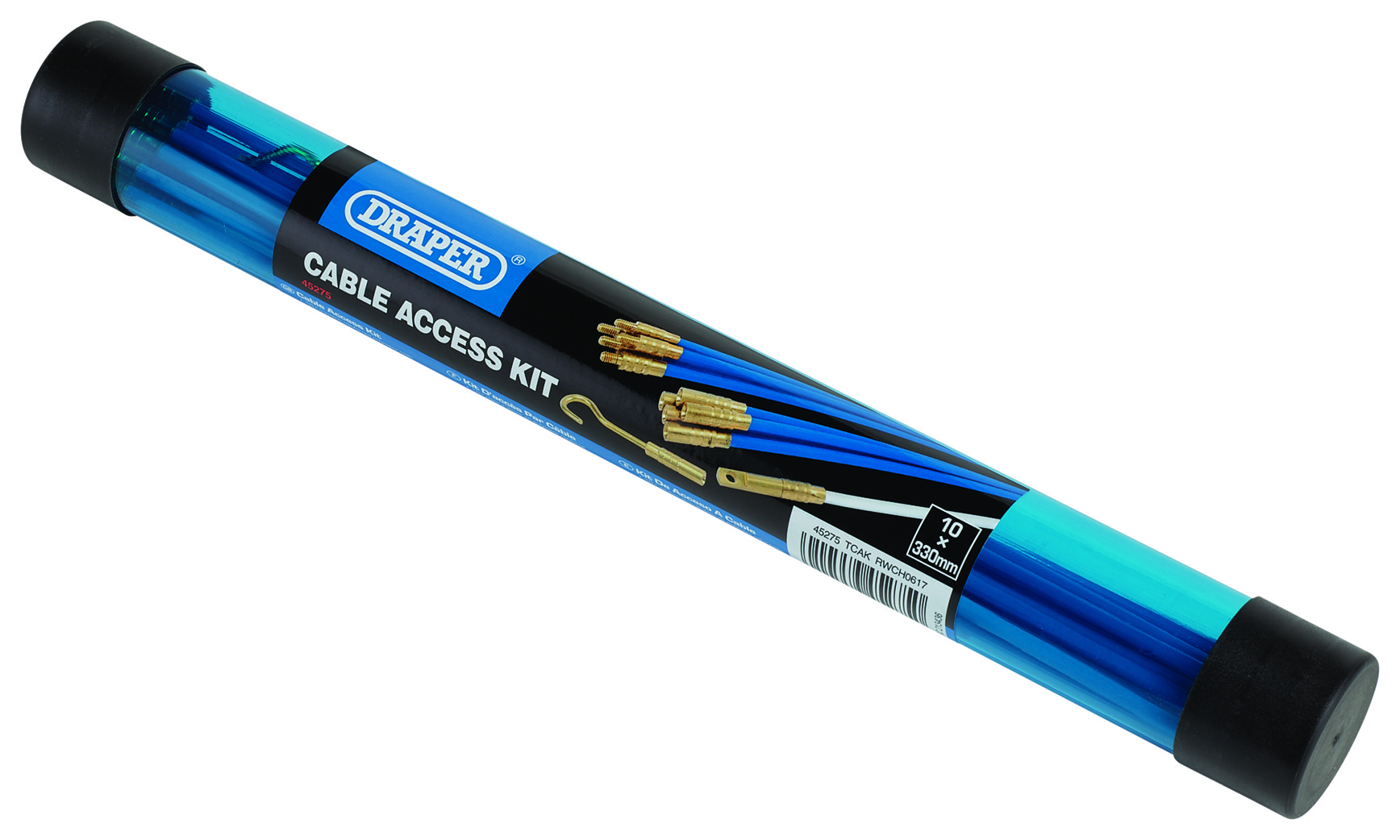 Draper Rod Cable Access Kit for Tool Boxes, in Blue and Orange, Size: 330mm