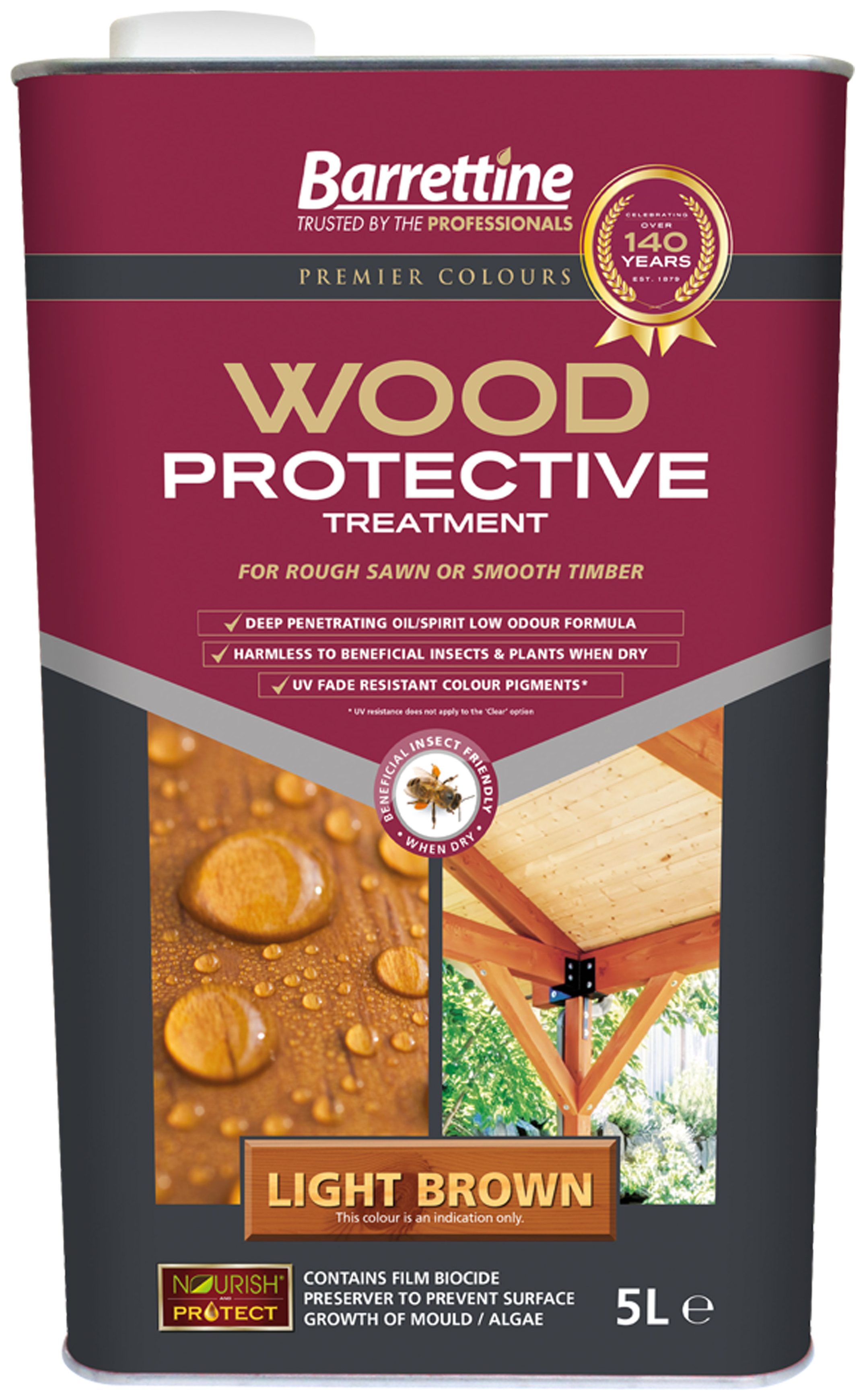 Barrettine Wood Protective Treatment - Light Brown - 5L