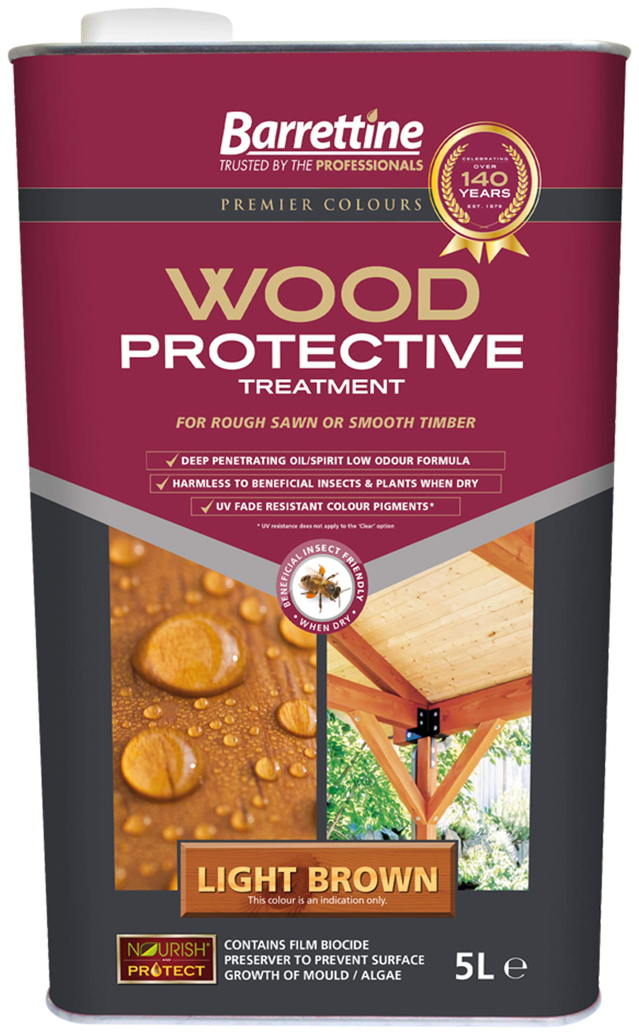 Barrettine Wood Protective Treatment - Light Brown - 5L