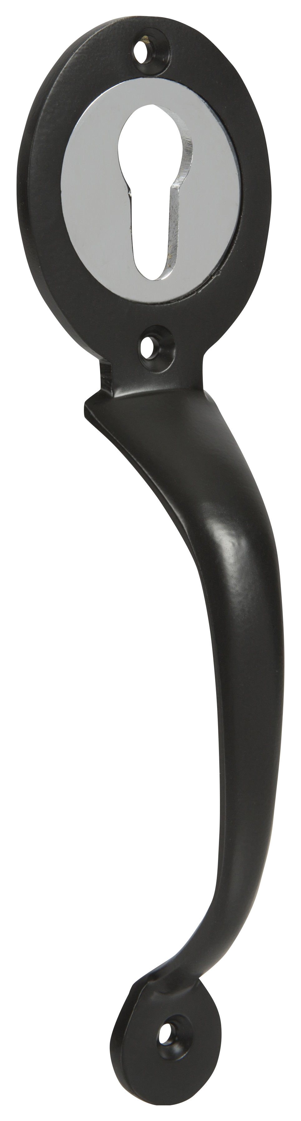 Image of GateMate B1472013 Epoxy Black Pull Handle for Euro Profile Long Throw Lock - 8in (200mm)