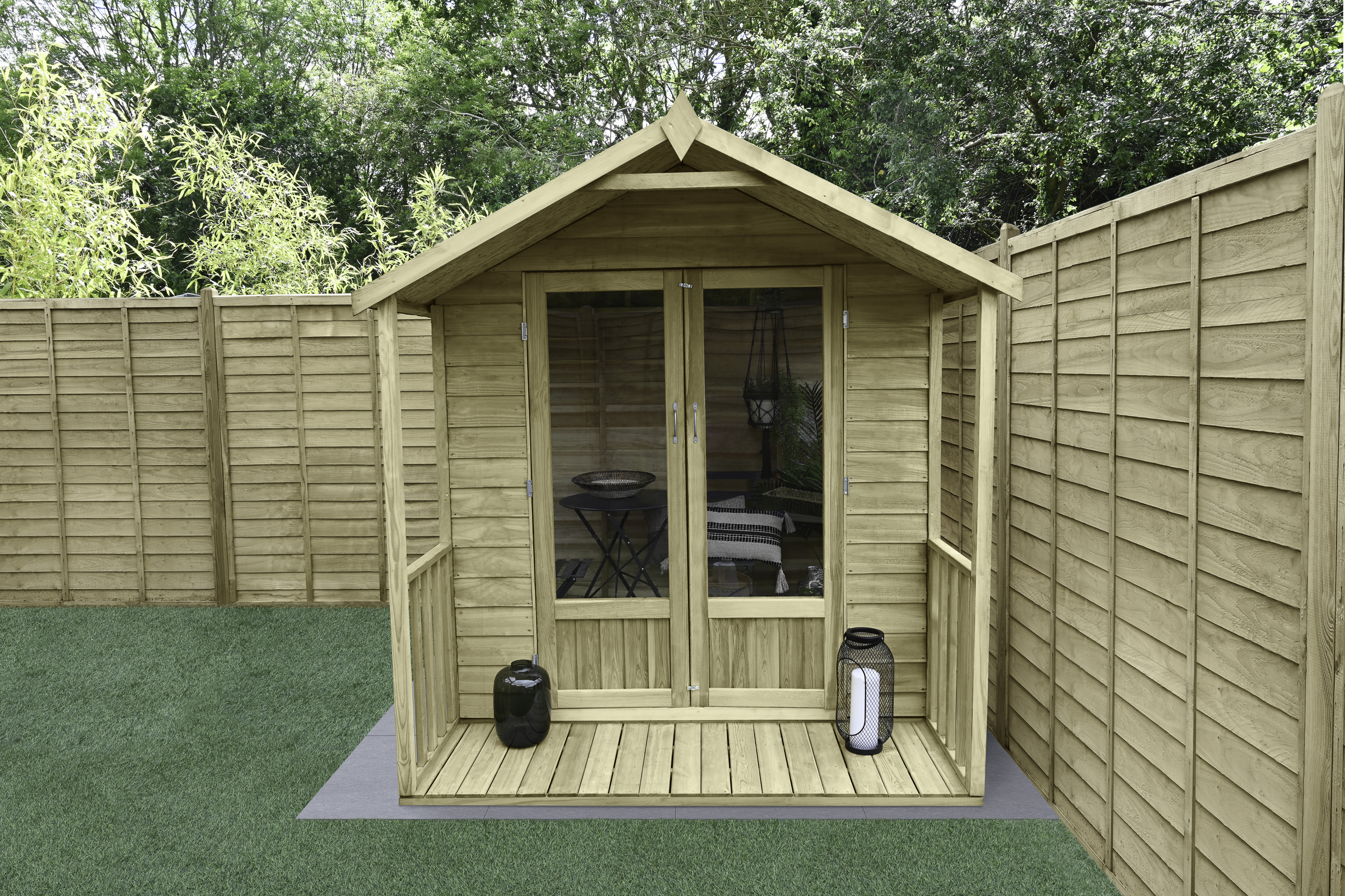 Image of Forest Garden Oakley 6 x 6ft Overlap Apex Summerhouse with Base