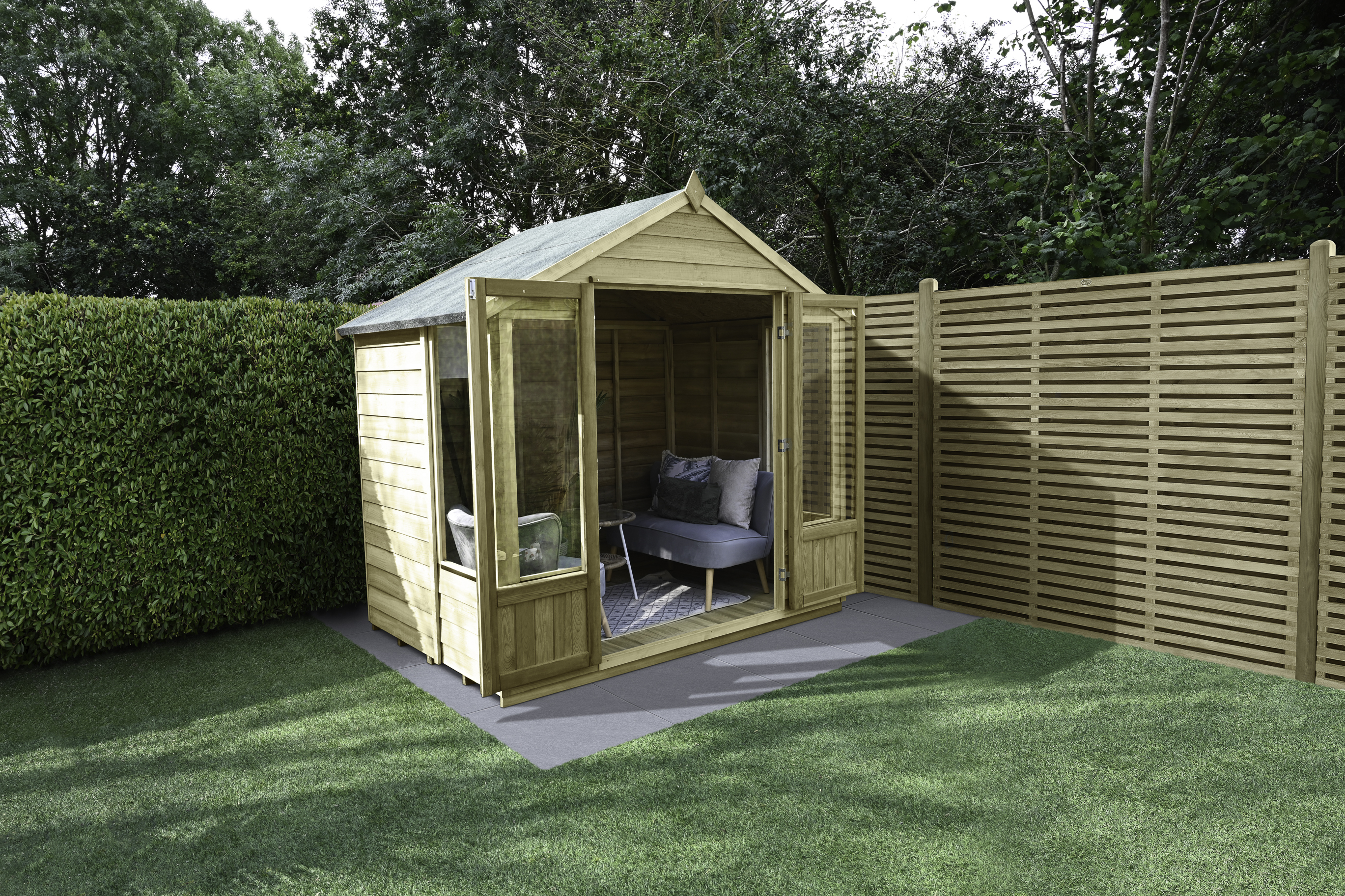Image of Forest Garden Oakley 7 x 5ft Overlap Apex Summerhouse with Base
