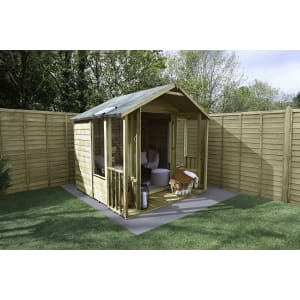 Image of Forest Garden Oakley 7 x 7ft Overlap Apex Summerhouse with Base & Assembly