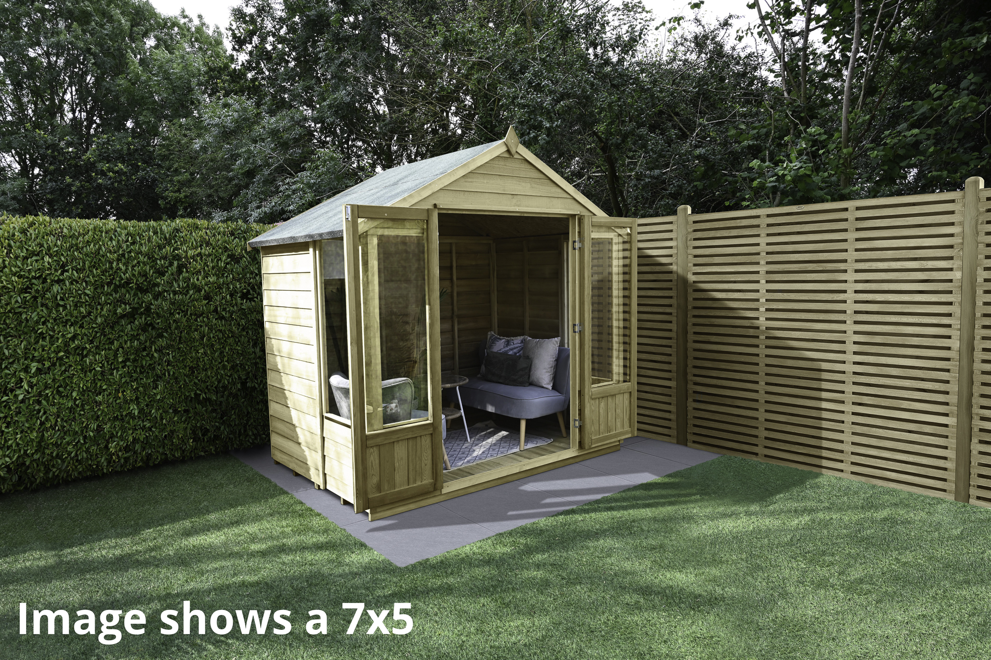 Image of Forest Garden Oakley 8 x 10ft Overlap Apex Summerhouse with Base